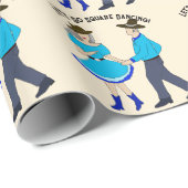 Papier Cadeau Couple de danse carrée (Coin rond)