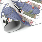 Papier Cadeau Couple de neige (Coin rond)