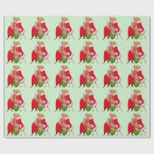 Papier Cadeau Couple de Noël vintage 1950 (Plat)