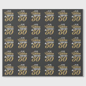 Papier Cadeau Couple d'or 50 ans 50e Mariage (Plat)