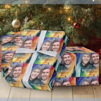 Papier Cadeau Couple gay Notre première photo de Noël