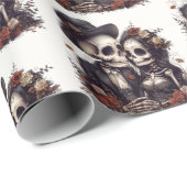 Papier Cadeau Couple Halloween gothique (Coin rond)