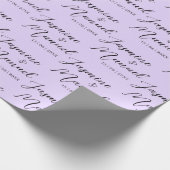 Papier Cadeau Couple Names Cadeau Violet Enveloppement Mariage p (Coin)