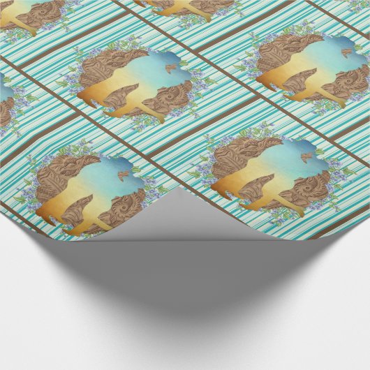 Papier Cadeau Couple Occidental En Cuir Et Arrière - plan En Fra (Coin)