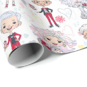 Papier Cadeau Couples de Mariage (Coin rond)