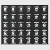 Papier Cadeau Couples mariés 12 ans drôle 12ème anniversaire (Plat)