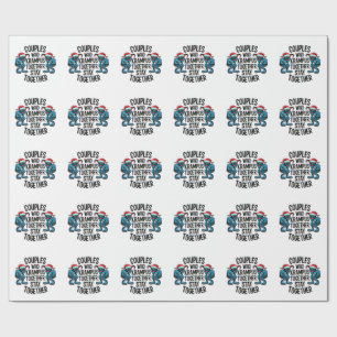 Papier Cadeau Couples qui Krampus ensemble restent ensemble XMAS