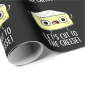 Papier Cadeau Coupons Au Fromage Drôle Pun De Nourriture Sombre (Coin rond)