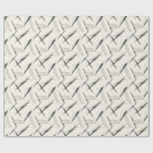 Papier Cadeau Coups de pinceau abstraits noirs et beige dynamiqu (Plat)