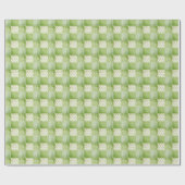 Papier Cadeau Coupure de style rétro vert jaune écru patchwork (Plat)