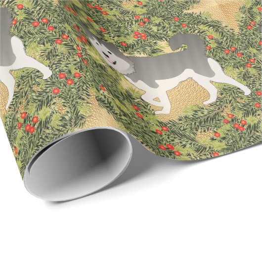 Papier Cadeau Courbe de malamut (Coin rond)