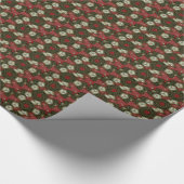 Papier Cadeau Courbe de Noël Rouge Vert or avec étoile rouge (Coin)