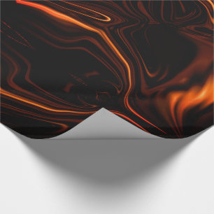 Papier Cadeau Courbes ou ondulations corail, sur papier fond som