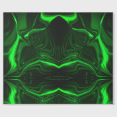 Papier Cadeau Courbes ou ondulations vert métallique, foncé (Plat)