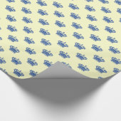 Papier Cadeau Couronne 01 - Marine sur jaune pâle (Coin)