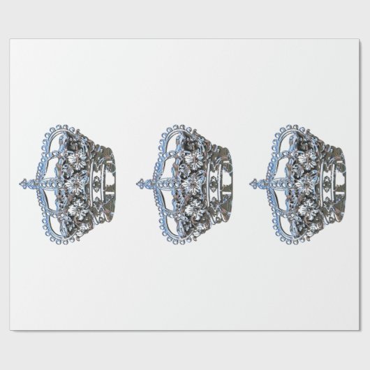 Papier Cadeau Couronne bleue (Plat)