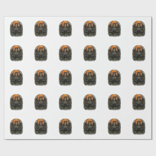 Papier Cadeau Couronne d'ailes de nonne démon de Halloween Lune