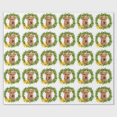 Papier Cadeau Couronne de Noël (Plat)