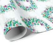 Papier Cadeau Couronne de Noël colorée (Coin rond)