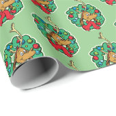 Papier Cadeau Couronne de Noël de Grinch | Max (Coin rond)