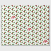 Papier Cadeau Couronne de Noël du Texas avec Bow rouge (Plat)