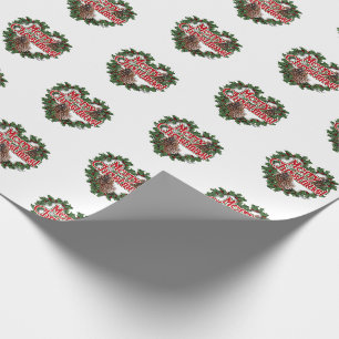 Papier Cadeau Couronne de Noël en forme de cœur