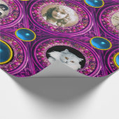 PAPIER CADEAU COURONNE DE NOËL FLEURIE VIOLETTE, CADRE PHOTO AVE (Coin)