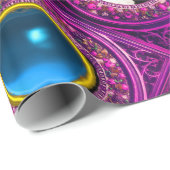 PAPIER CADEAU COURONNE DE NOËL FLEURIE VIOLETTE, CADRE PHOTO AVE (Coin rond)