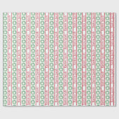 Papier Cadeau Couronne de Noël préppie personnalisée (Plat)