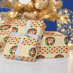 Papier Cadeau Couronne de Noël tricotée