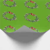 Papier Cadeau Couronne de Noël, Vacances vertes (Coin)