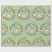 Papier Cadeau Couronne de Noël Verdure d'hiver Cône Cadeaux de f (Plat)