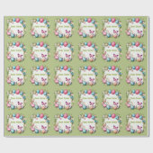 Papier Cadeau Couronne de Pâques : Joyeuses Pâques - (Plat)