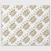 Papier Cadeau Couronne de parties scintillantes d'or (Plat)