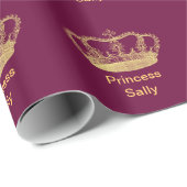 Papier Cadeau Couronne d'or (Coin rond)