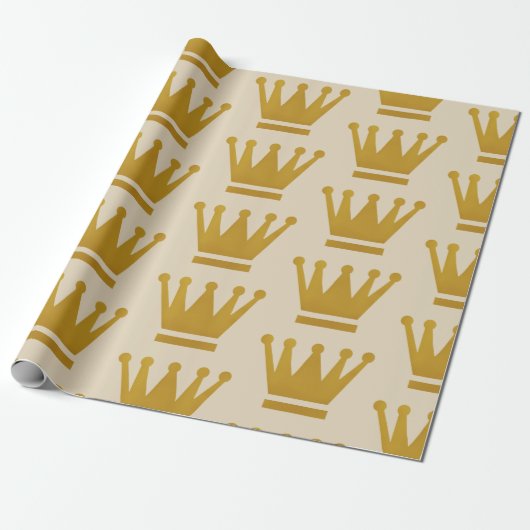 Papier Cadeau Couronne d'or de papier d'emballage (Déroulé)