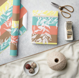 Papier Cadeau Couronne en aquarelle à blocs de couleur