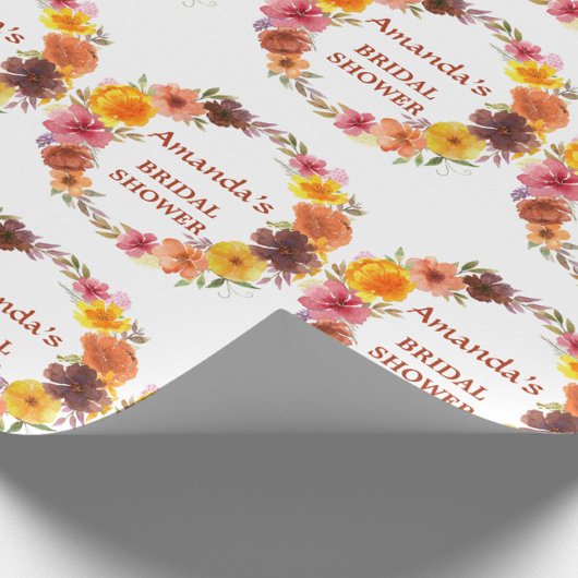 Papier Cadeau Couronne florale d'automne Baby shower
