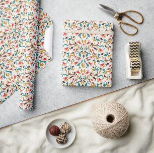 Papier Cadeau Couronne florale élégante romantique moderne de ma