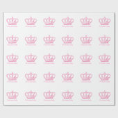 Papier Cadeau Couronne princesse rose classique (Plat)