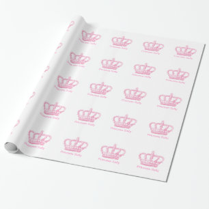Papier Cadeau Couronne princesse rose classique