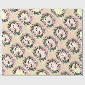 PAPIER CADEAU COURONNE ROSE SAUVAGE, HONEY BEE / MONOGRAMME DE L (Plat)
