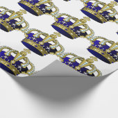 Papier Cadeau Couronne royale de bleu et d'or (Coin)