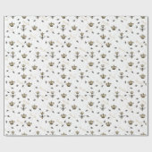 Papier Cadeau Couronne Royale Élégante en Or Reine Abeille Class (Plat)