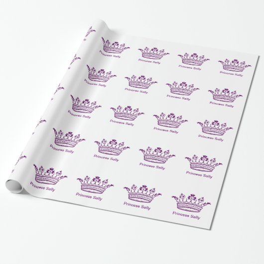 Papier Cadeau Couronne royale pourpre (Déroulé)