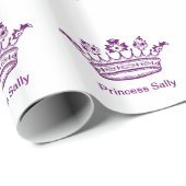 Papier Cadeau Couronne royale pourpre (Coin rond)