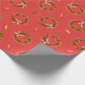 Papier Cadeau Couronnes de Piments Festif (Coin)