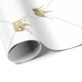 Papier Cadeau Couronnes d'or | Luxueux Mariage (Coin rond)