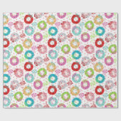 Papier Cadeau Couronnes rétro - Starsburst rouge - Noël (Plat)