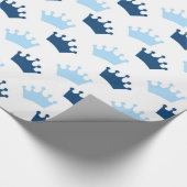 Papier Cadeau Couronnes royales bleues fête de conte de fées pri (Coin)